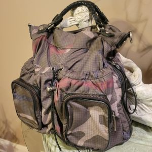 L.A.M.B. by Gwen Stefani Expandable Camo Nylon Bag Satchel  Luxury Designer #590